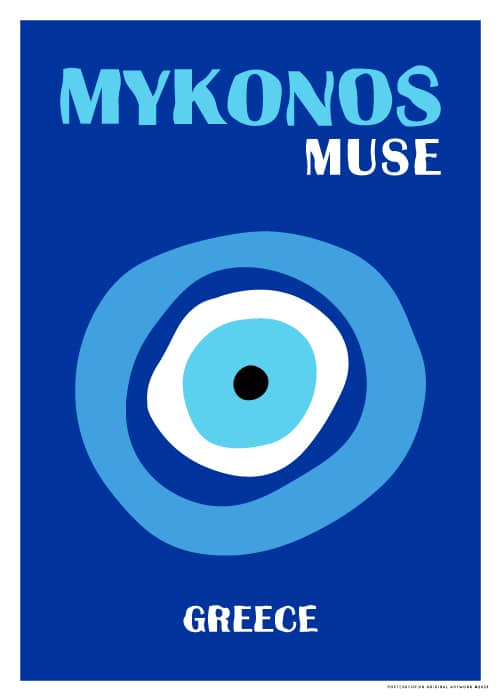Mykonos Muse Navy – Grafiske Plakater