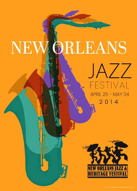 New Orleans Jazz Festival 2014 – Vintage/Retro plakater