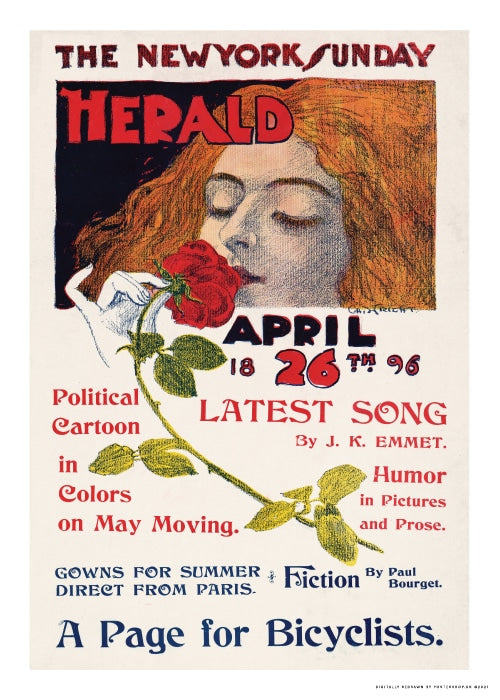 New York Sunday Herald 1896 – Vintage/Retro plakater
