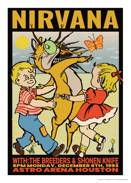 Nirvana Concert Houston 1993 – Vintage/Retro plakater