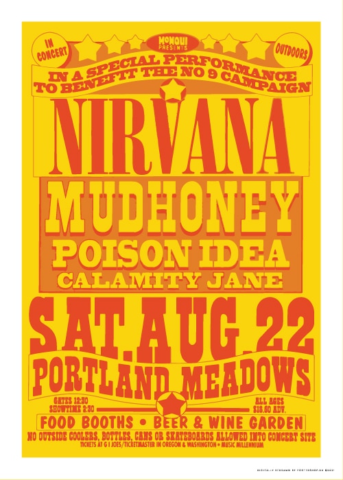 Nirvana Concert Portland – Vintage/Retro plakater