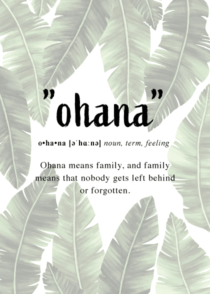 "ohana" – Tekstplakater