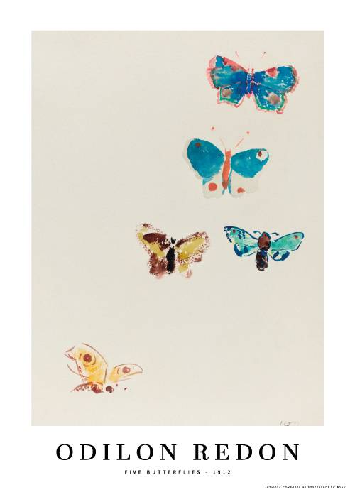 Odilon Redon Five Butterflies – Kunst