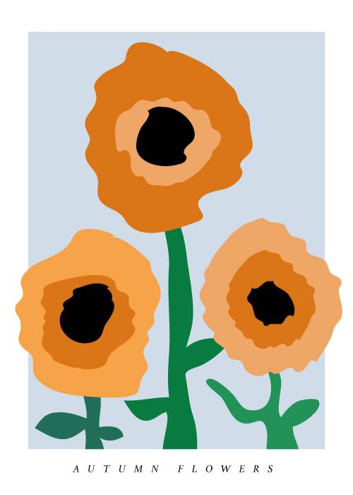 Orange Autumn Flowers – Kunst