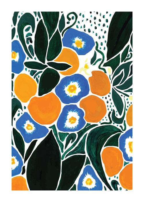 Oranges And Flowers – Grafiske Plakater