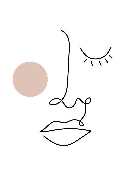Pretty Face Lined Woman – Kunst