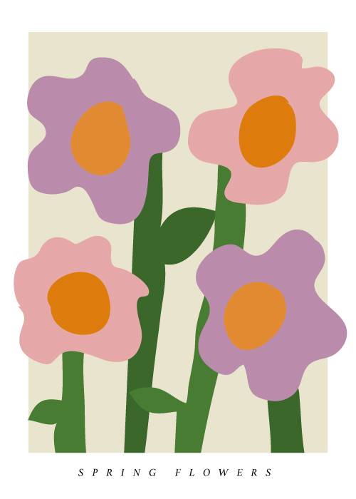 Painted Spring Flowers – Kunst