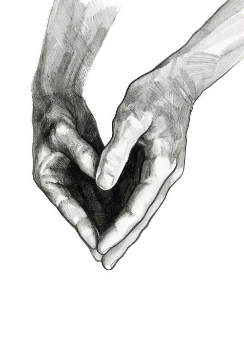 Palm Heart Drawing – Kunst