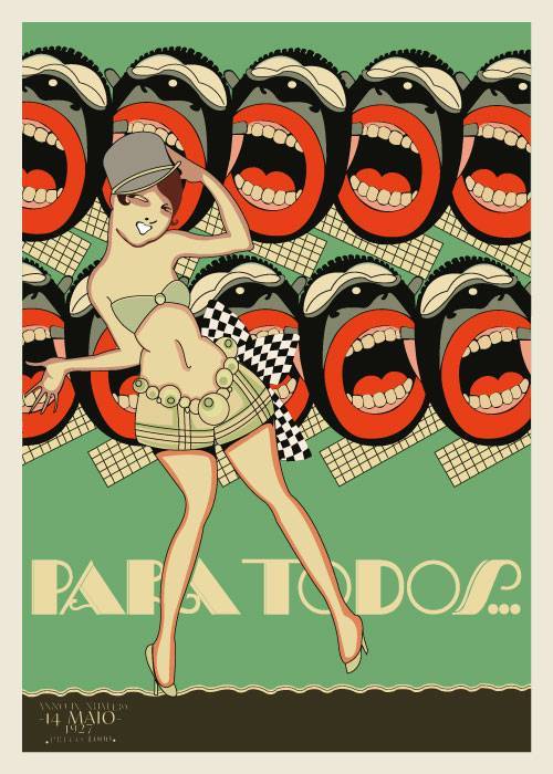 Para Todos Monkey Faces – Vintage/Retro plakater