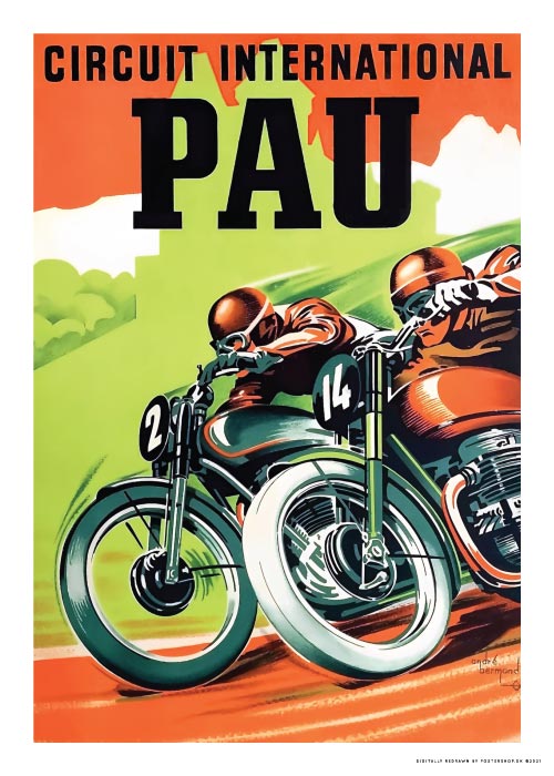Pau Grand Prix Motorcycle 1951 – Vintage/Retro plakater
