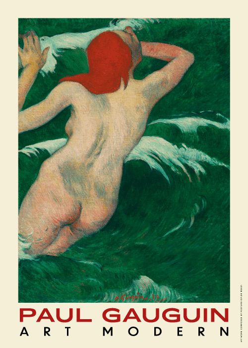 Paul Gauguin In The Waves – Kunst