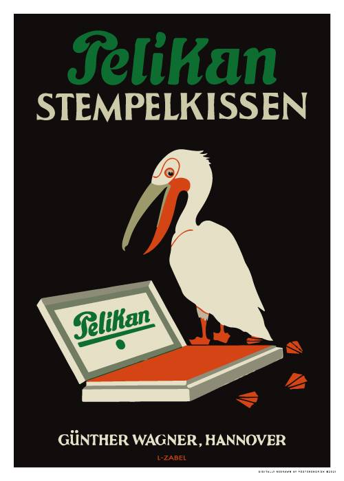Pelikan Stempelkissen Poster – Vintage/Retro plakater