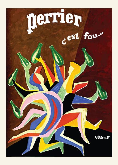Perrier C'est Fou – Vintage/Retro plakater