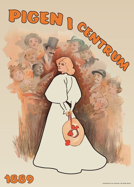 Pigen I Centrum 1889 – Vintage/Retro plakater
