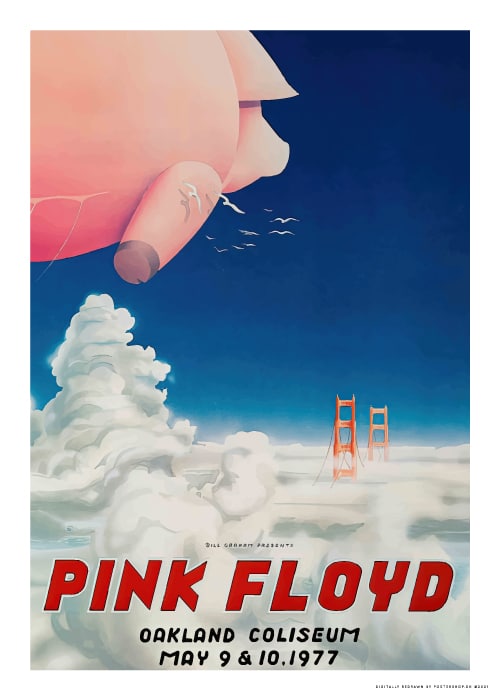 Pink Floyd Oakland Concert 1977 – Vintage/Retro plakater