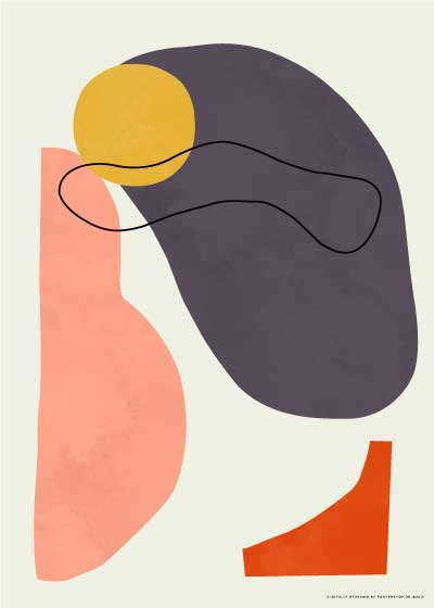 Pink Orange Modern Shapes – Grafiske Plakater