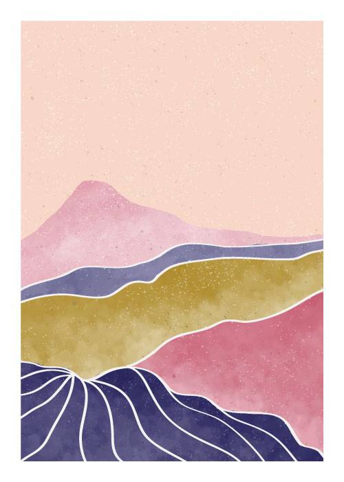 Pink And Purple Landscape – Kunst