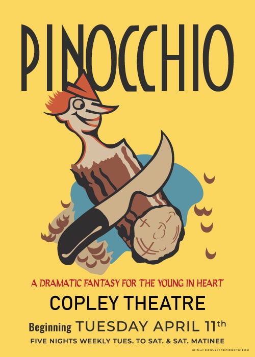 Pinocchio Copley Theatre – Vintage/Retro plakater