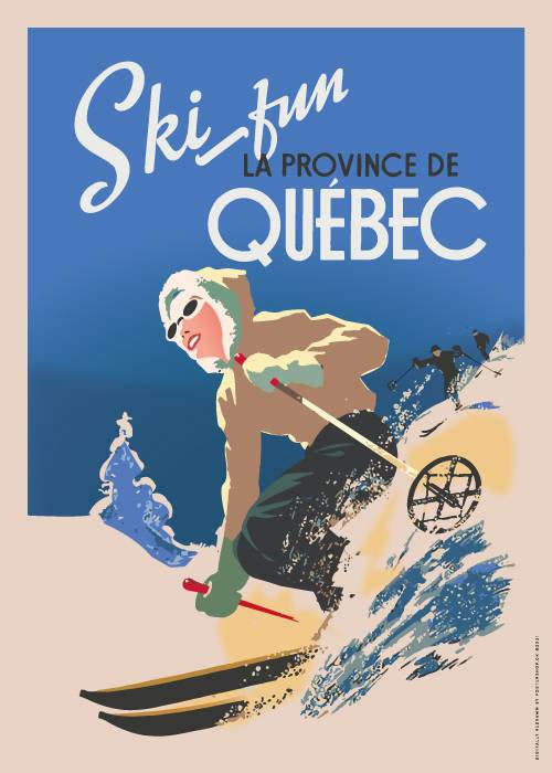 Quebec Ski Poster – Vintage/Retro plakater