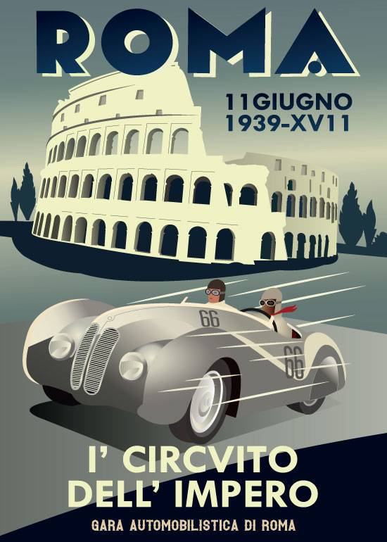 Roma Automobile 1939 – Vintage/Retro plakater
