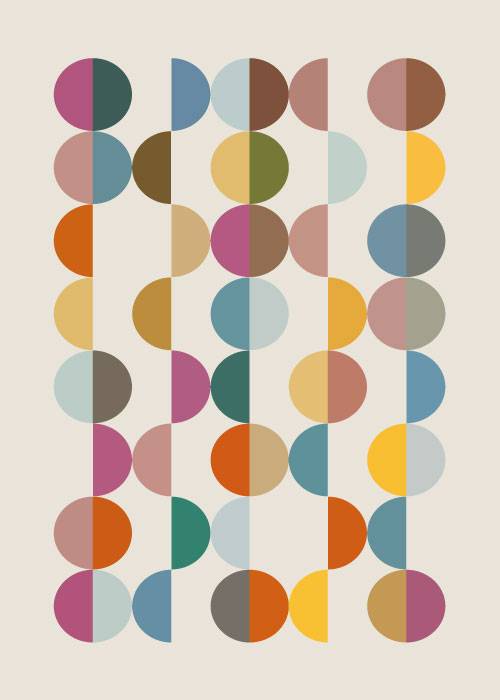 Rainbow Half Circles – Grafiske Plakater