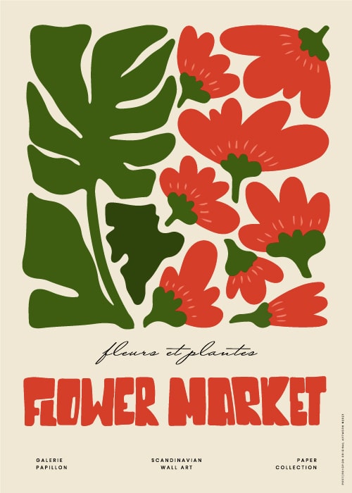 Red Flowers Flower Market – Kunst