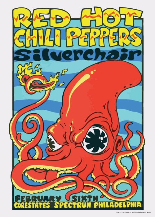 Red Hot Chili Peppers Silverchair Concert – Vintage/Retro plakater