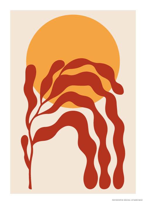 Red Leaf And Sun – Kunst