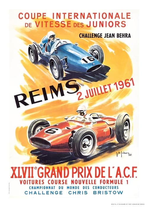 Reims France Grand Prix 1961 – Vintage/Retro plakater