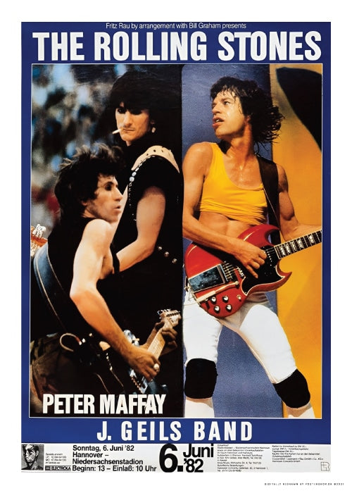 Rolling Stones Hannover Concert 1982 – Vintage/Retro plakater