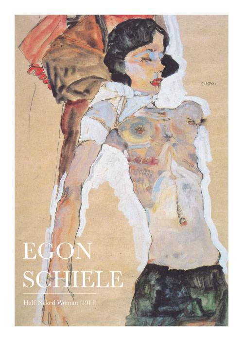 Schiele Half Naked Woman – Kunst