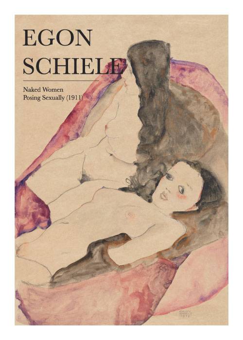 Schiele Naked Women Posing – Kunst