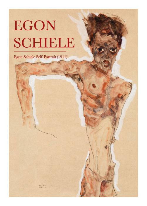 Schiele Self Portrait – Kunst