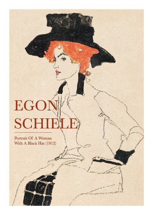 Schiele Woman With Black Hat – Kunst