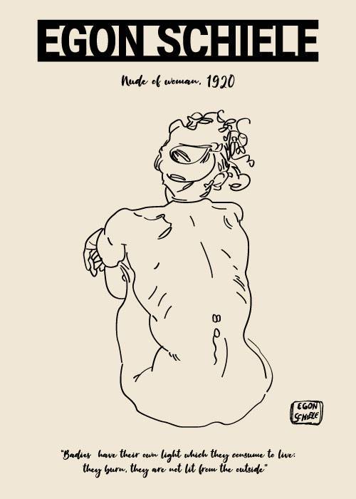 Schiele Womans Back – Kunst