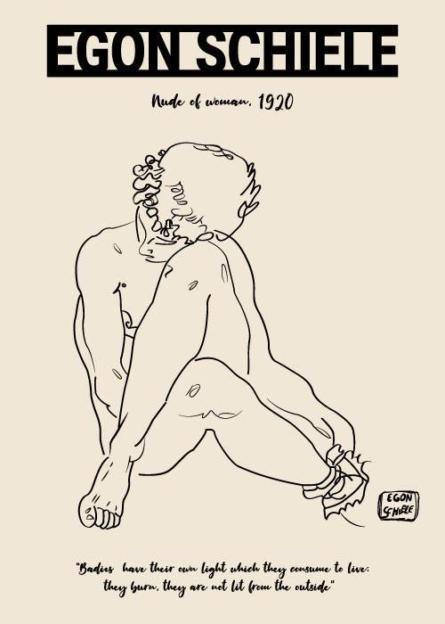 Schiele Womans Strong Legs – Kunst