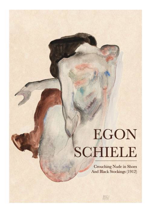 Schiele Crouching Woman – Kunst