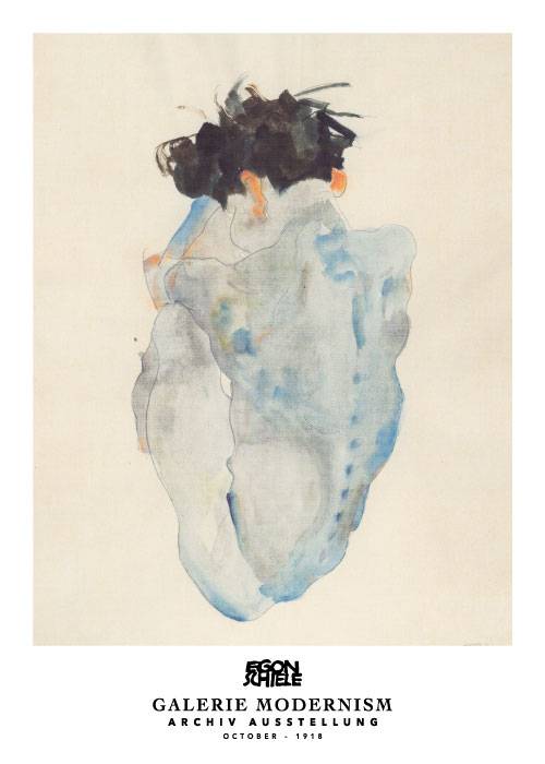 Schiele Crouching Blue – Kunst