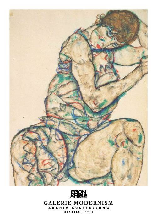 Schiele Left Hand In Hair – Kunst