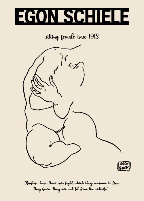 Schiele Sore Torso – Kunst