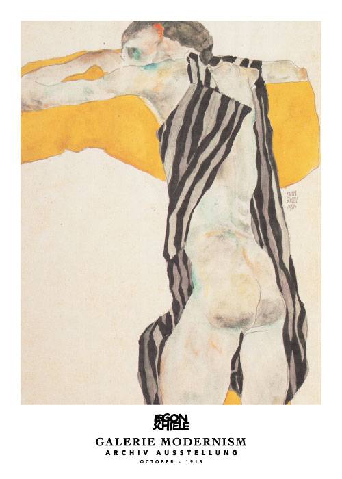 Schiele Striped Gown – Kunst
