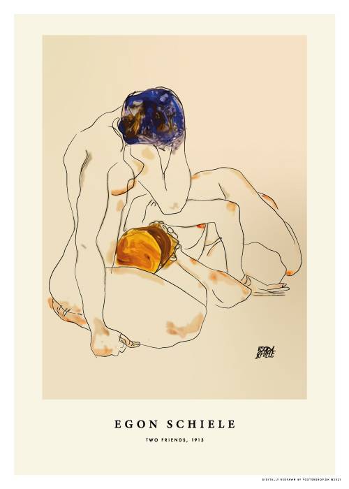 Schiele Two Friends – Kunst