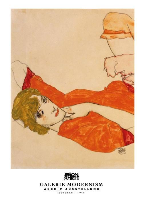 Schiele Wally In Red Blouse – Kunst