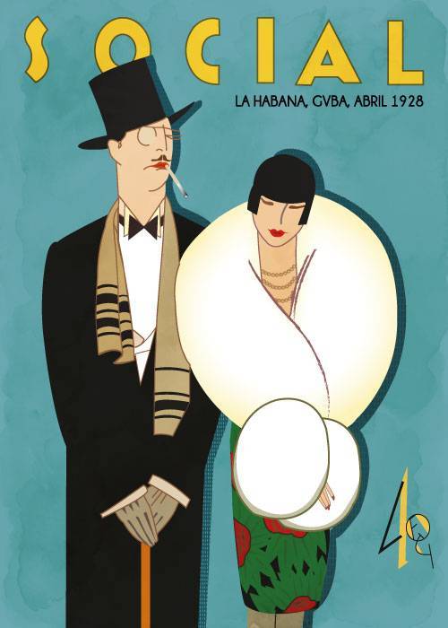 Social Magazine 1928 – Vintage/Retro plakater