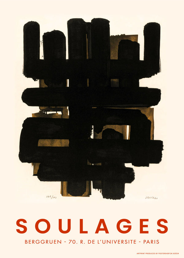 Soulages Lithographie – Kunst