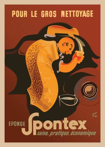 Spontex Sponge 1960 – Vintage/Retro plakater