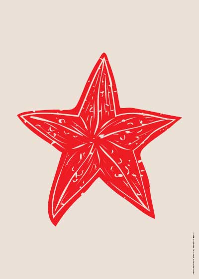 Starfish In Red – Grafiske Plakater