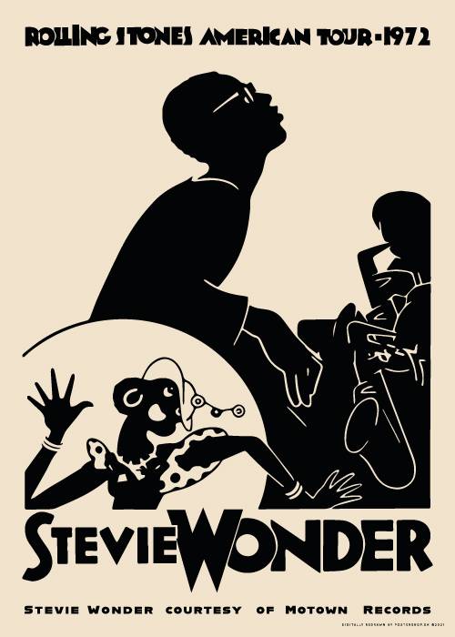 Stevie Wonder Rolling Stones – Vintage/Retro plakater