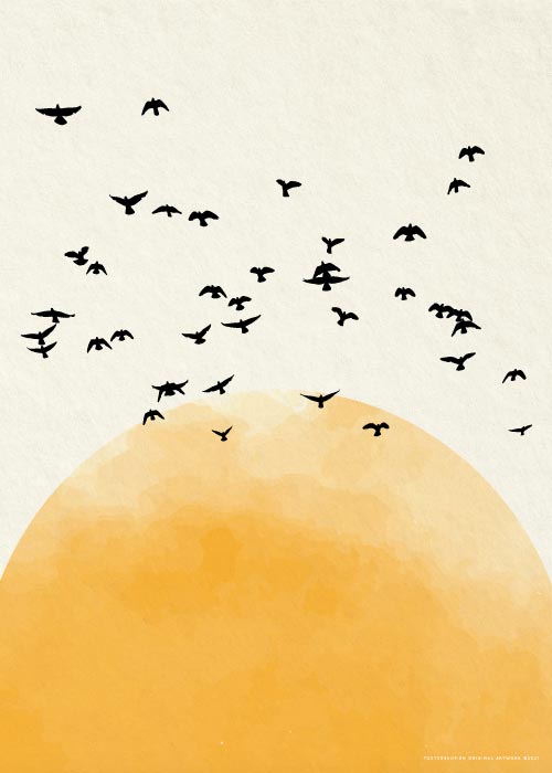 Sun And Birds – Grafiske Plakater
