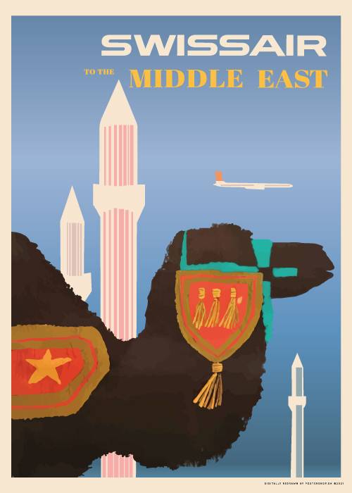 Swiss Air Middle East – Vintage/Retro plakater
